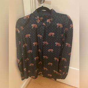 J Crew 100% silk button down blouse. Great dressed up or down!